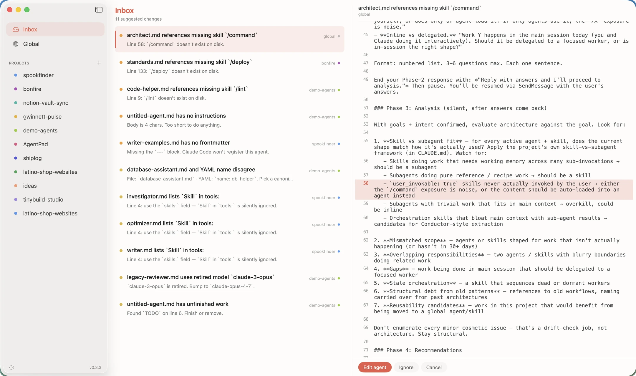 Bonfire app, the Library of your Claude Code agents and skills, with a Boni chat open